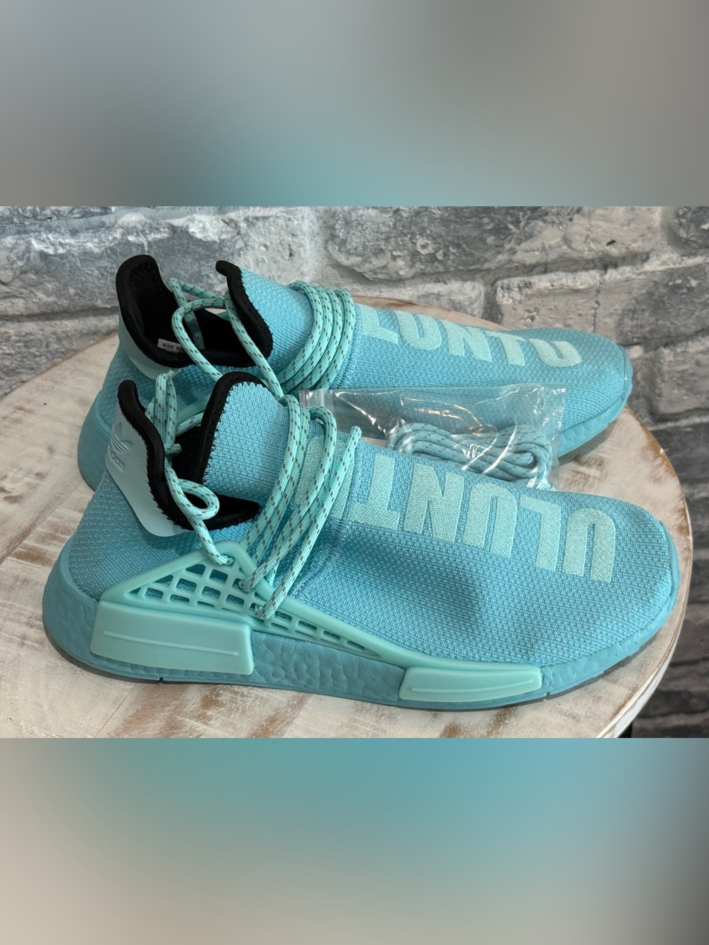 Adidas Pharrell Williams ClearAqua Hu NMD Sneakers Size 9